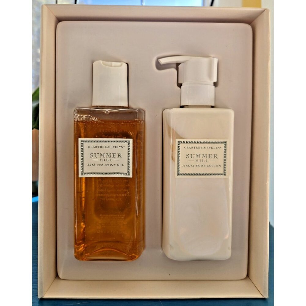 Crabtree & Evelyn Summer Hill Shower Gel & Body Lotion Set 6.8 oz ea NOS